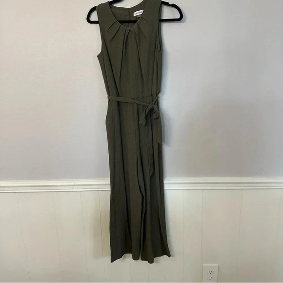 Calvin Klein Green Sleeveless Tie Waist Full Length Romper Size 4 GUC - Picture 3 of 12